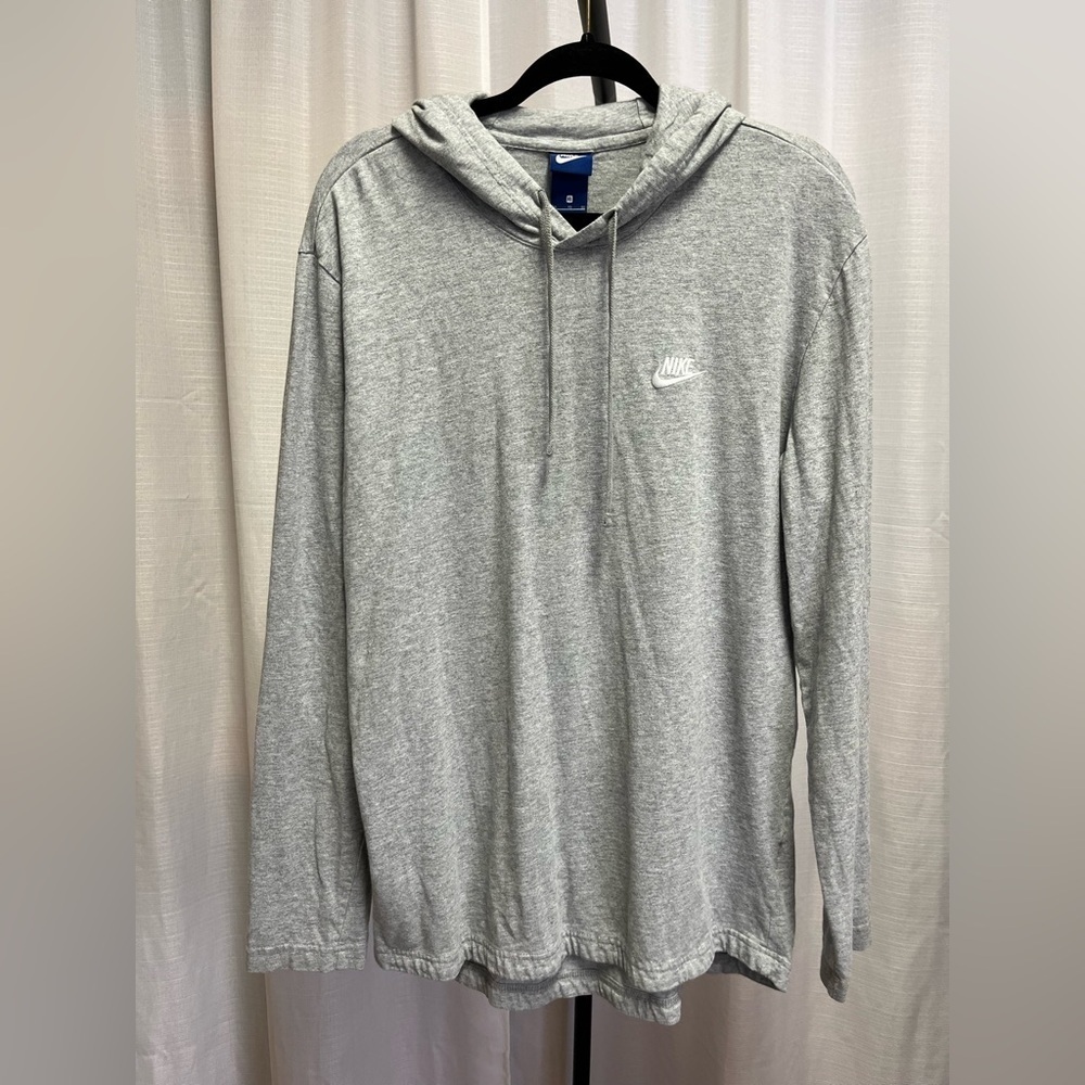 Nike vintage blue tag grey pullover hooded sweatshirt | size XL